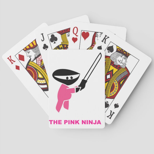Pink Ninja with Sword Poker Cards (Back)