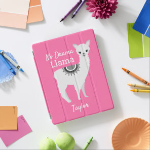 "Pink No Drama Llama" Customizable iPad Smart Cover
