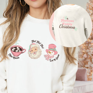 PINK NOEL Custom Vintage Christmas Santa Family Sweatshirt