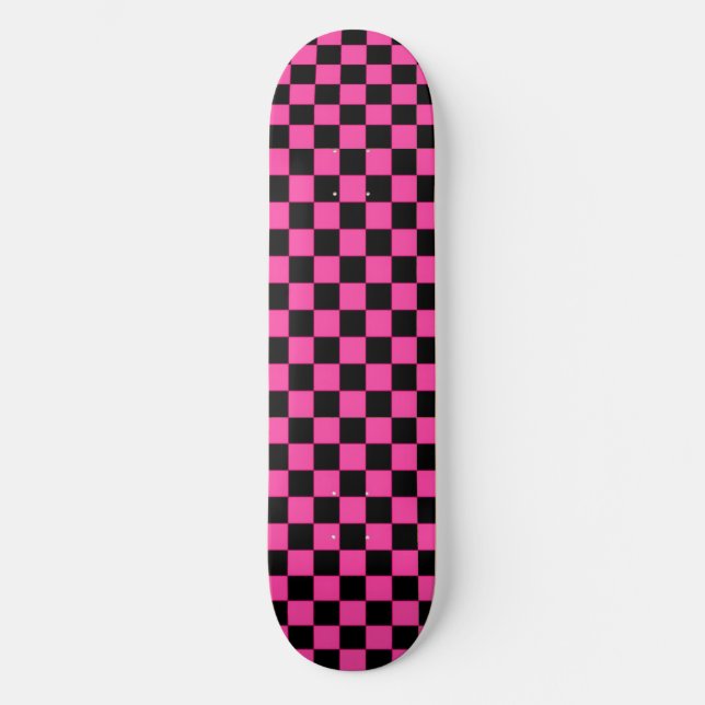 Pink Noir Checkerboard Skateboard Deck (Front)