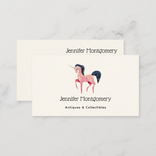 Pink Nordic Unicorn with Black Mane Business Card