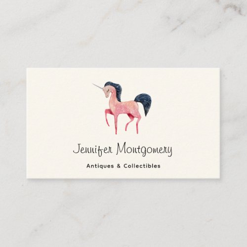 Pink Nordic Unicorn with Black Mane Business Card