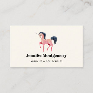 Pink Nordic Unicorn with Black Mane Business Card