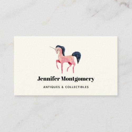 Pink Nordic Unicorn with Black Mane Business Card