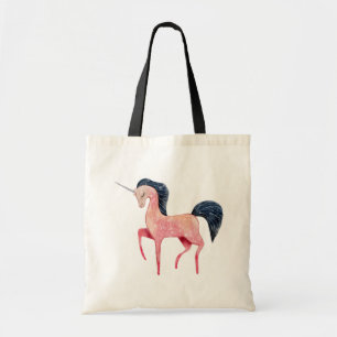 Pink Nordic Unicorn with Black Mane Tote Bag