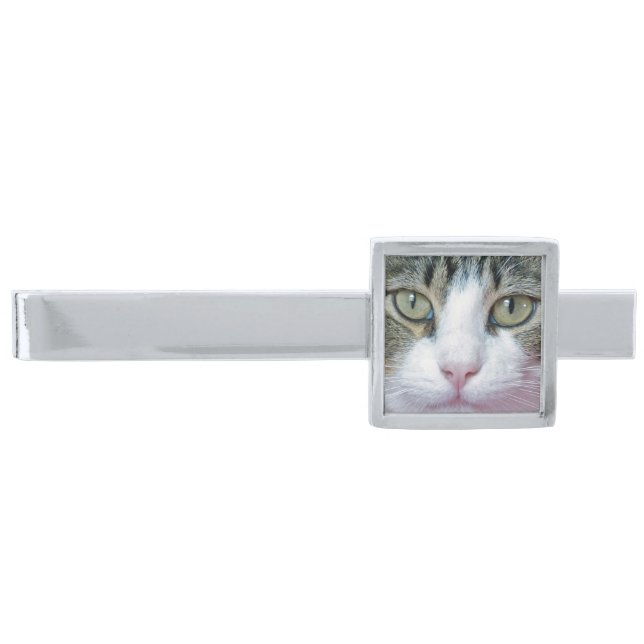 Pink Nose Silver Finish Tie Clip (Front)