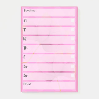 Pink Note Simple Weekly Planner