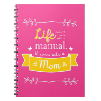Pink Notebook for Mom with Quote