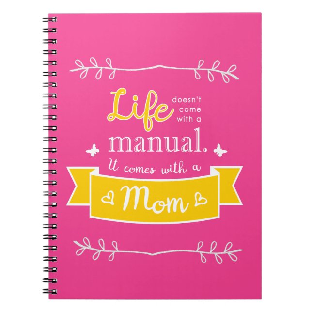 Pink Notebook for Mom with Quote (Front)