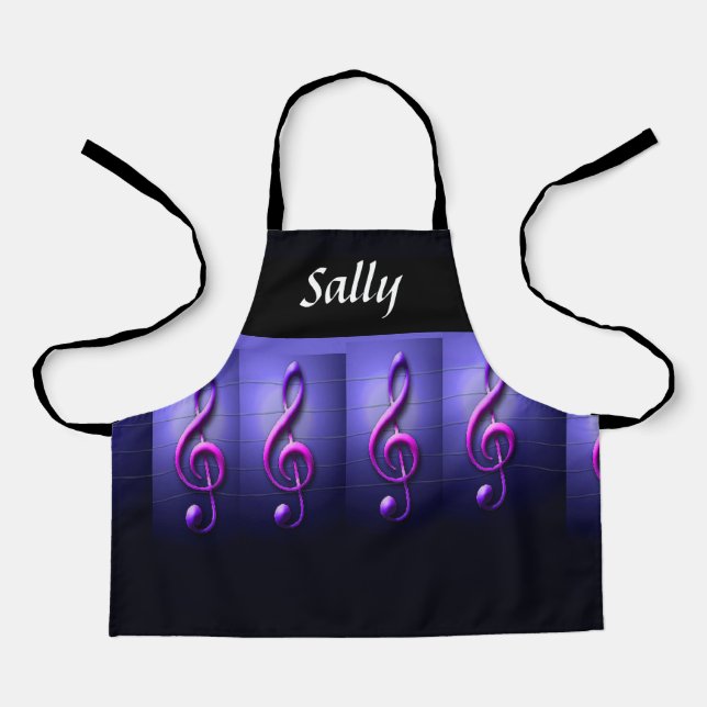 Pink notes on string apron (Front)