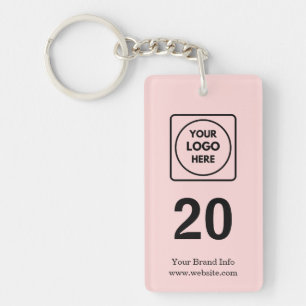 Pink Number Custom Business Property Logo Design Keychain
