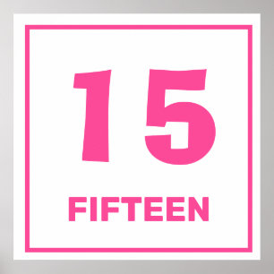 Pink number fifteen Poster