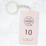 Pink Number | Logo Business Property Room Keychain<br><div class="desc">A simple custom blush pink business template in a modern minimalist style which can be easily updated with your company logo, room number and text. The perfect design for a hotel, motel, guest house, bed and breakfast, hospitality setting or to label the keys in your office building. The pIf you...</div>