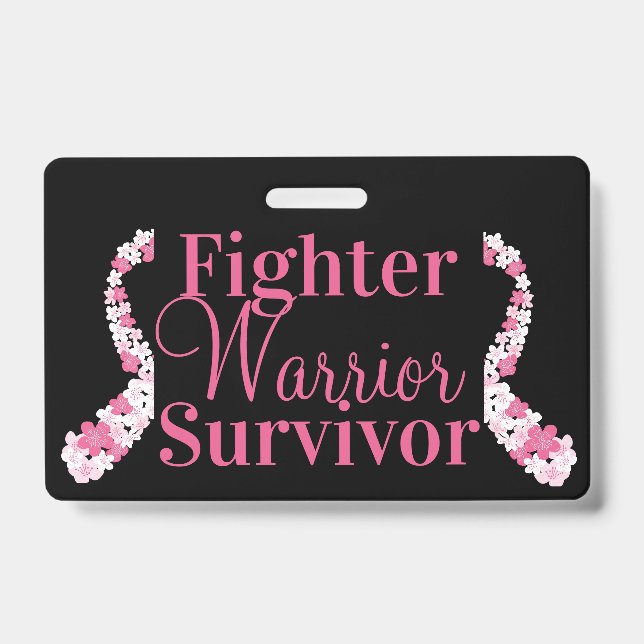 Pink Nurse Breast Cancer Ribbon Customizable Badge (Front)