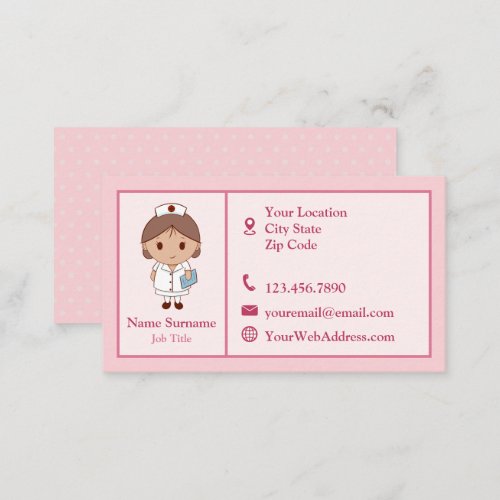 Pink Nurse Business Card