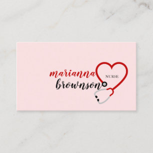 pink Nurse Doctor Hospital Business Card