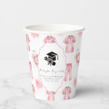 Pink Nurse Graduation Paper Cups Medical Party 