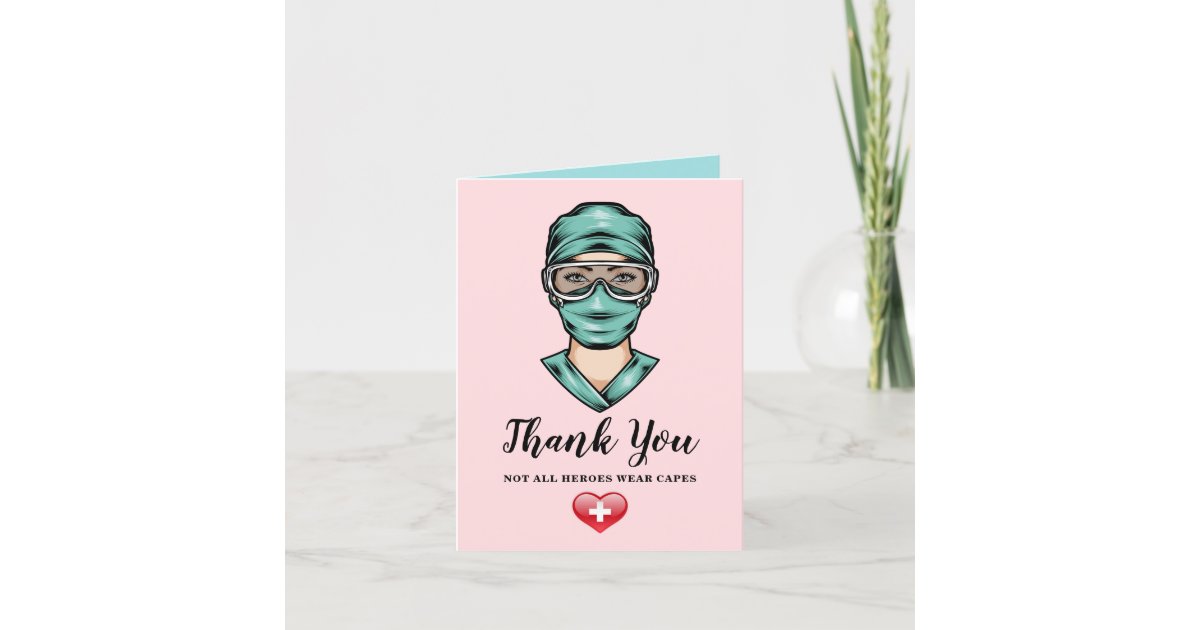 Pink Nurse Medical Themed Thank You Card Zazzle