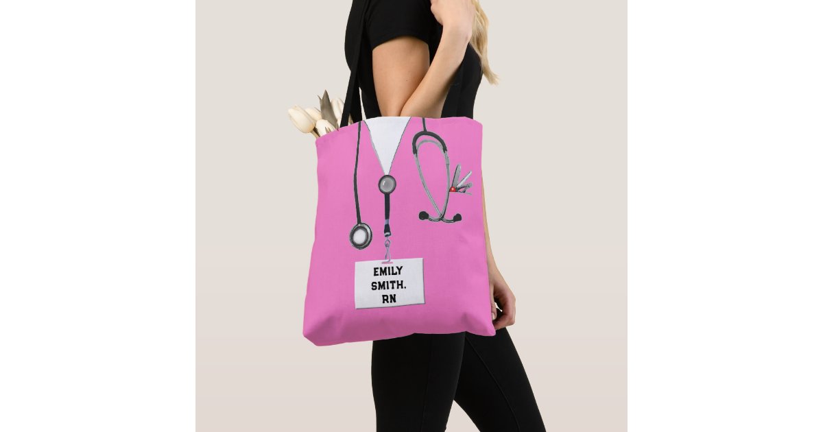 Personalized Nurse Purse Bag Cute Pink Handbag For Women