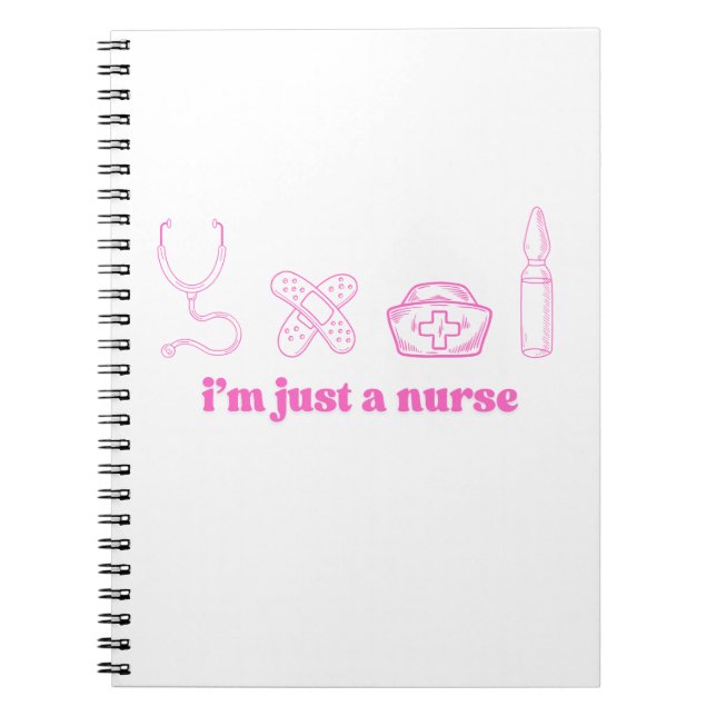 Pink Nurse Quote Minimal Medical Notebook (Front)