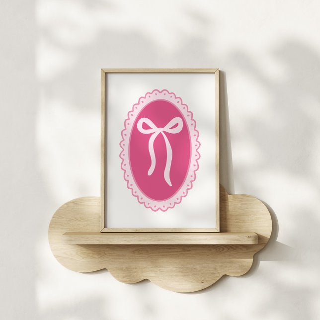 Pink Nursery Art - Coquette Oval Frame & Bow Poster (Creator Uploaded)