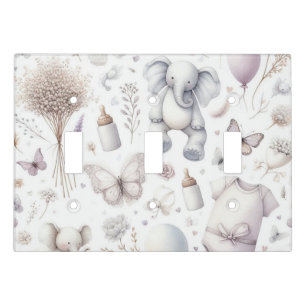 Pink Nursery Light Switch Cover