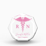 Pink Nurses RN personalized Acrylic Award<br><div class="desc">Pink Personalized award for nurses.</div>