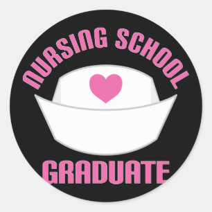Pink Nursing School Graduate Gift Classic Round Sticker