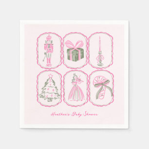 Pink Nutcracker A Merry Little Baby Shower Napkins