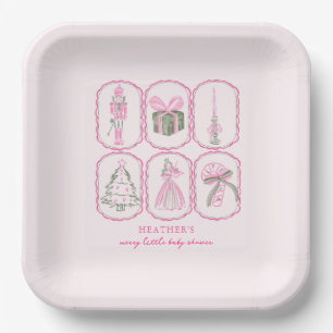 Pink Nutcracker A Merry Little Baby Shower Paper Plates