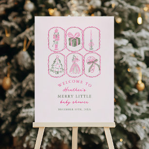 Pink Nutcracker A Merry Little Baby Shower Welcome Foam Board