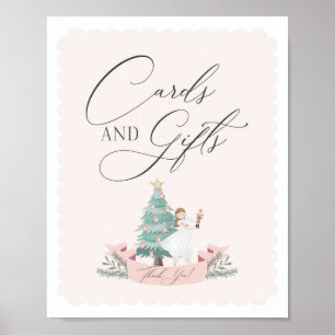 pink nutcracker baby shower cards and gifts sign