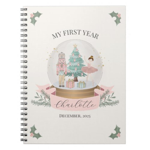 Pink Nutcracker Baby Shower First Year Milestone Notebook