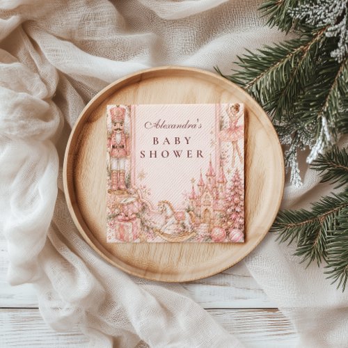Pink Nutcracker Baby Shower Napkins