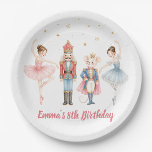 Pink Nutcracker Ballerina Birthday Personalized Paper Plates