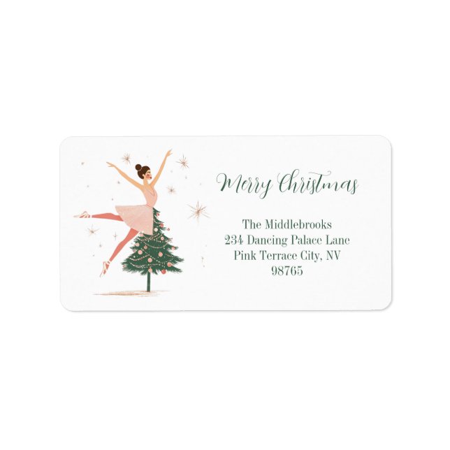Pink Nutcracker Ballerina Label (Front)