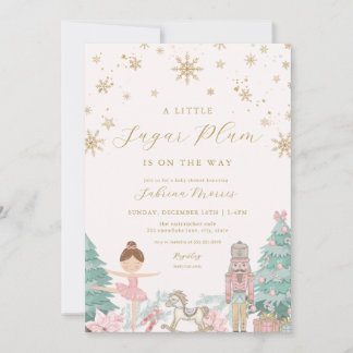 Pink Nutcracker Ballet Baby Shower Invitations