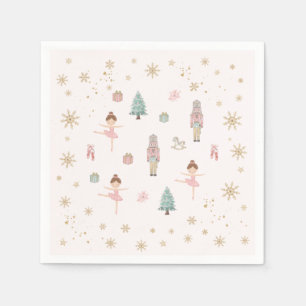 Pink Nutcracker Ballet Birthday Paper Napkins