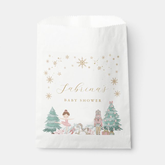 Pink Nutcracker Ballet Birthday Party Favor Bags (Front)