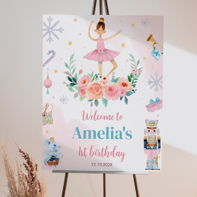 Pink Nutcracker Ballet Birthday Party Welcome Sign (Creator Uploaded)