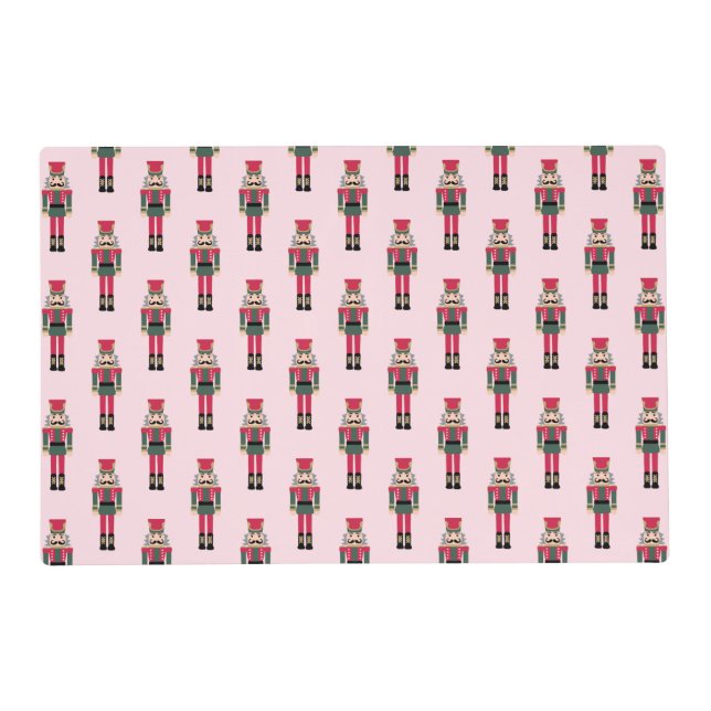 Pink Nutcracker Ballet Christmas Placemat (Front)
