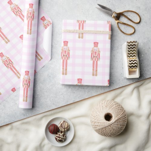Pink Nutcracker Ballet Christmas Wrapping Paper