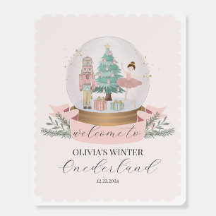 Pink Nutcracker Ballet First Birthday Welcome Sign