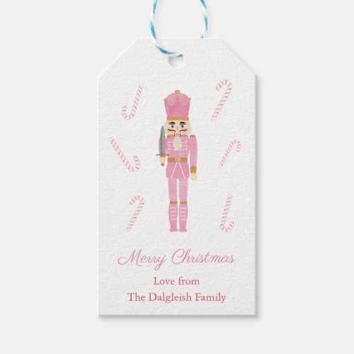 Pink Nutcracker Ballet Toy Soldier Happy Holidays Gift Tags