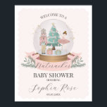 Pink Nutcracker Ballet Winter baby shower welcome Poster<br><div class="desc">Celebrate the arrival of your little sugar plum with this magical Pastel Pink Nutcracker baby shower collection. This delightful printable party decor captures the magic of a Christmas Winter Wonderland theme, perfect for your girl's special day. Instantly downloadable, the designs features a whimsical array of Sugar Plum holiday decorations, infusing...</div>