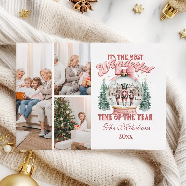  Pink  Nutcracker Christmas 3 Photo  Wonderland Gl Holiday Card (Creator Uploaded)