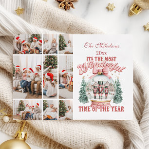 Pink Nutcracker Christmas 9 Photo Wonderland Holiday Card