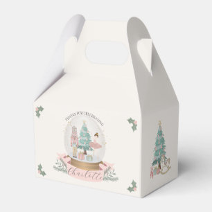 Pink Nutcracker Christmas Baby Shower Favor Boxes