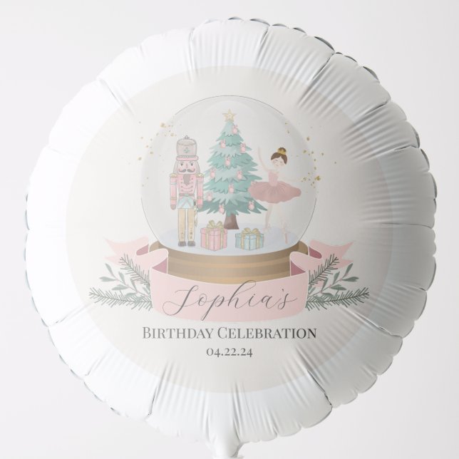 Pink Nutcracker Christmas Birthday Party Decor Balloon (Front)