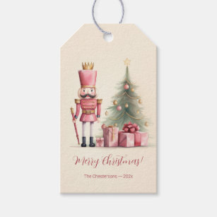 Pink Nutcracker Christmas Gift Tags